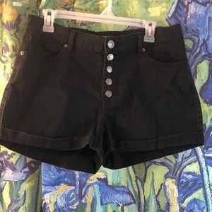 Black jean shorts